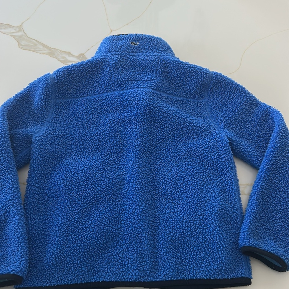Vineyard Vines Blue Fleece Jacket with Black Accents Boys-Fleece Jacket - Picture 7 of 7